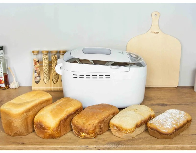 Masina de facut paine First Austria FA-5152-3, 850W, 12 programe, Paine fara gluten, Alb