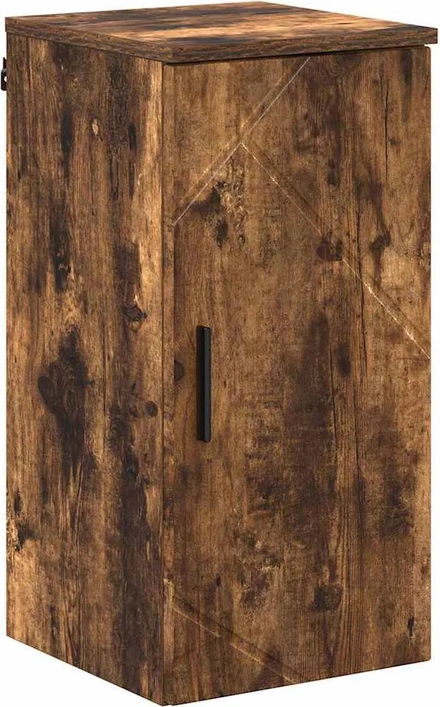 vidaXL Dulap de Baie Pe perete cu ușă Stejar fumuriu 30 x 31,5 x 61 cm