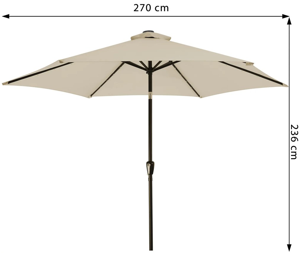 Deuba Umbrela de soare LED Miami Ø270cm - bej