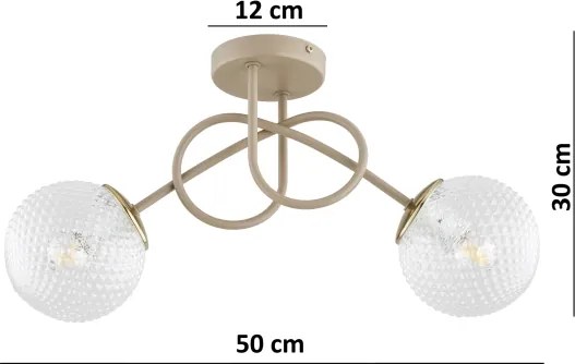 Brilagi - Lustră aplicată STELLA 2xE27/60W/230V bej/auriu
