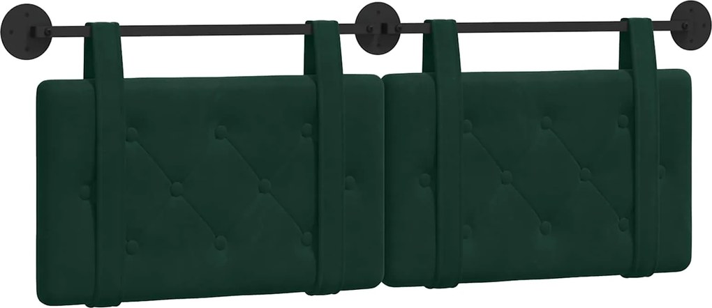 vidaXL Cap de pat suspendat Verde închis 150 x 55 x 5 cm Catifea