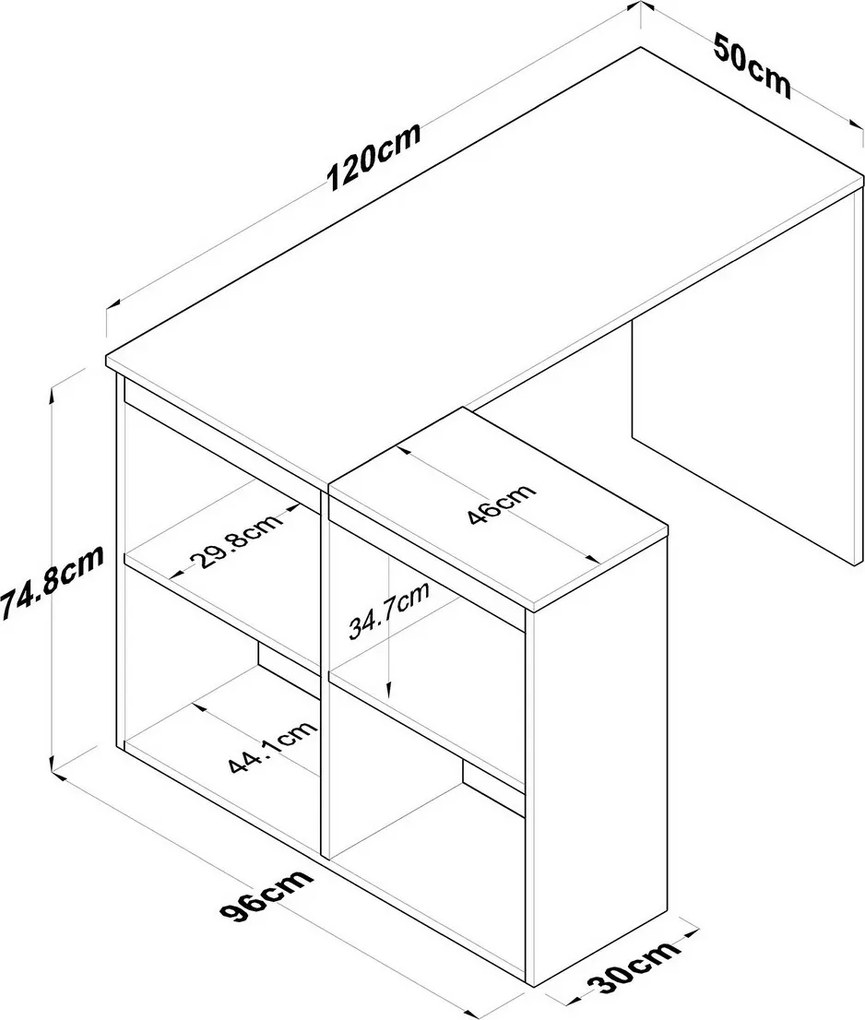 Birou Haril Oak and White
