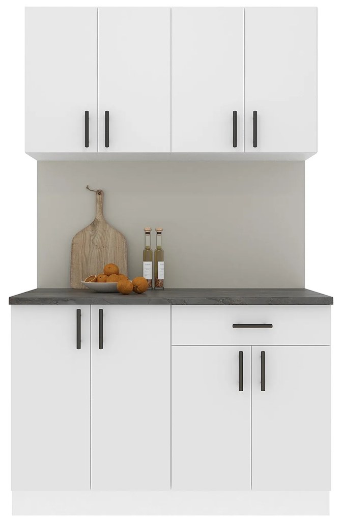 Set Bucatarie Karo V2, Alb, Blat Thermo 28 mm, L 120 cm