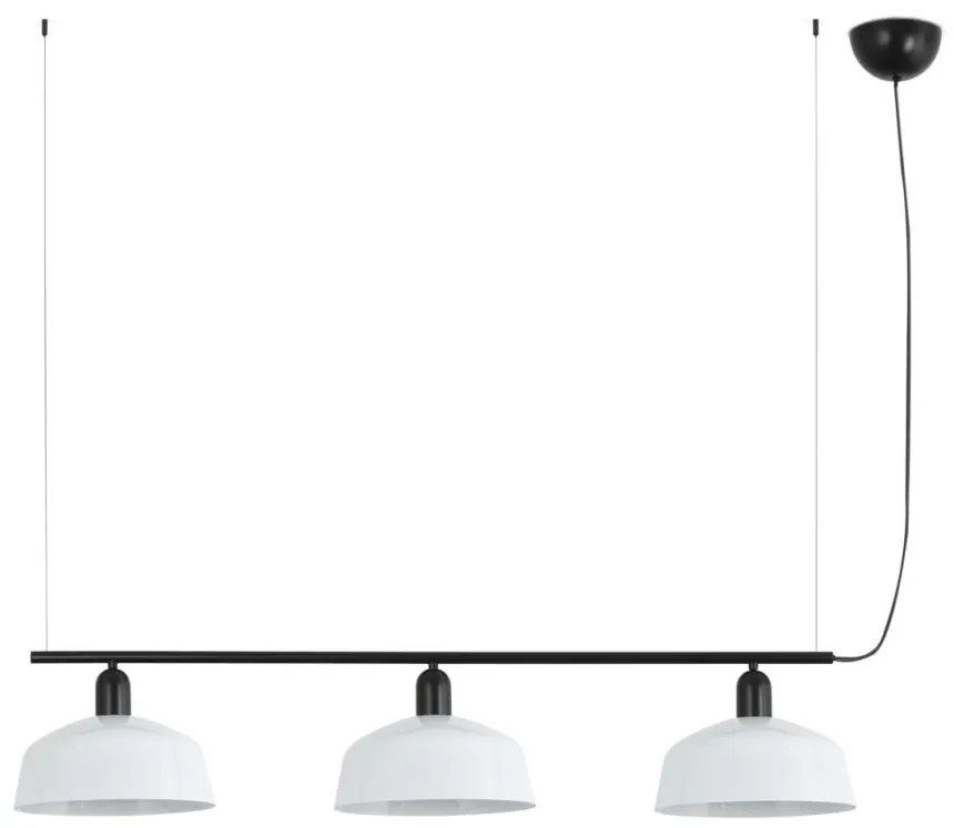 Lustra suspendata metal TATAWIN M 3L negru, alb