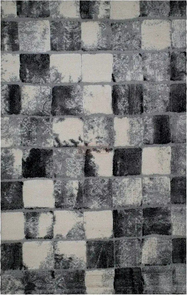 Covor VALENCIA, 125x200 cm, forma dreptunghiulara, poliester, negru/al