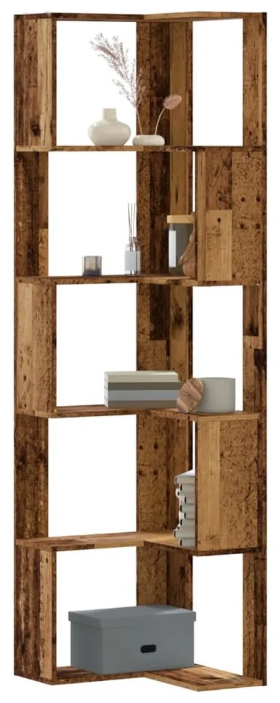 vidaXL Bibliotecă 5 niveluri lemn vechi 50x50x179cm lemn prelucrat