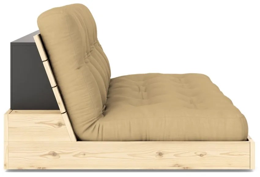 Canapea galben-muștar extensibilă 196 cm Base – Karup Design