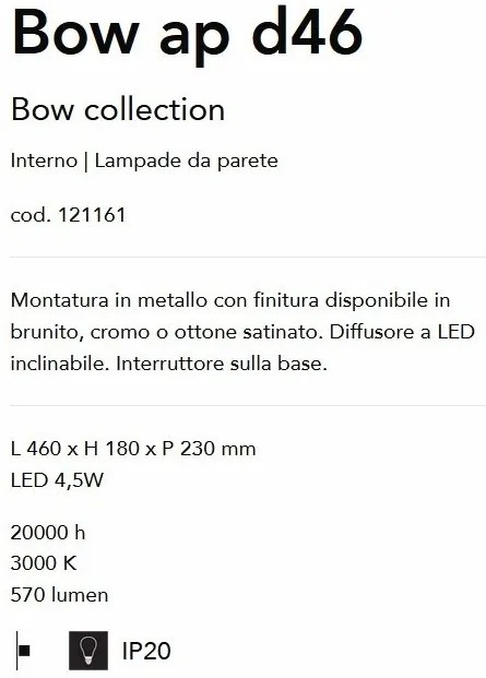 Aplica LED Bow ap d46 BRUNITO