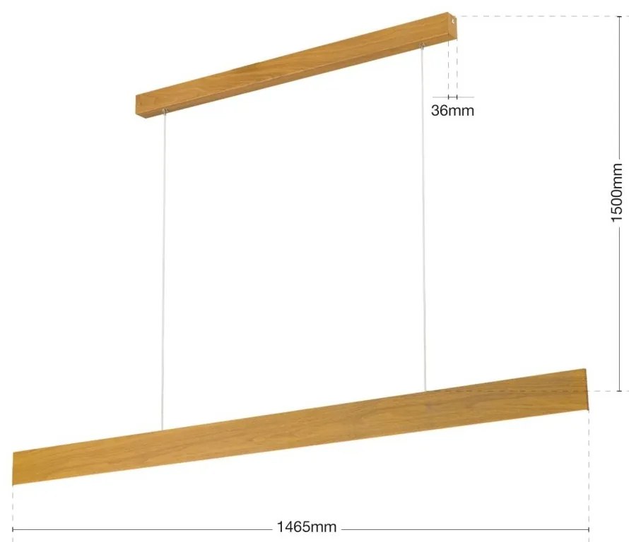 Lustra LED suspendata iluminat ambiental up/down GIDEON lemn