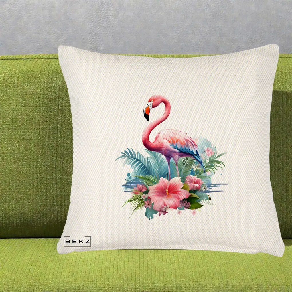 Perna Decorativa Raton in Halat Roz, 40x40 cm, Crem Reliefat, Husa Detasabila, Perna Inclusa, BEKZ®