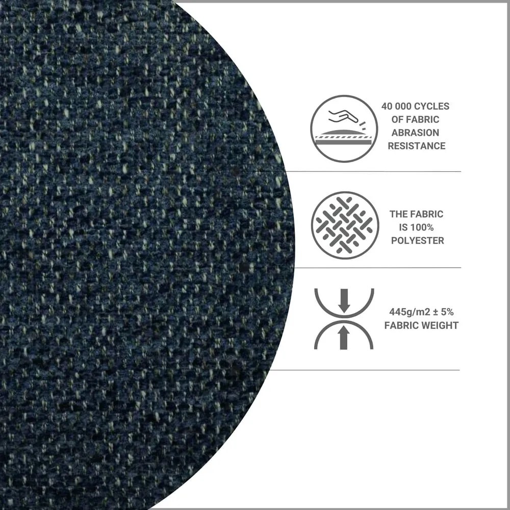 Pat boxspring albastru închis cu spațiu de depozitare 200x200 cm Urbaneo – Maison de Rêve