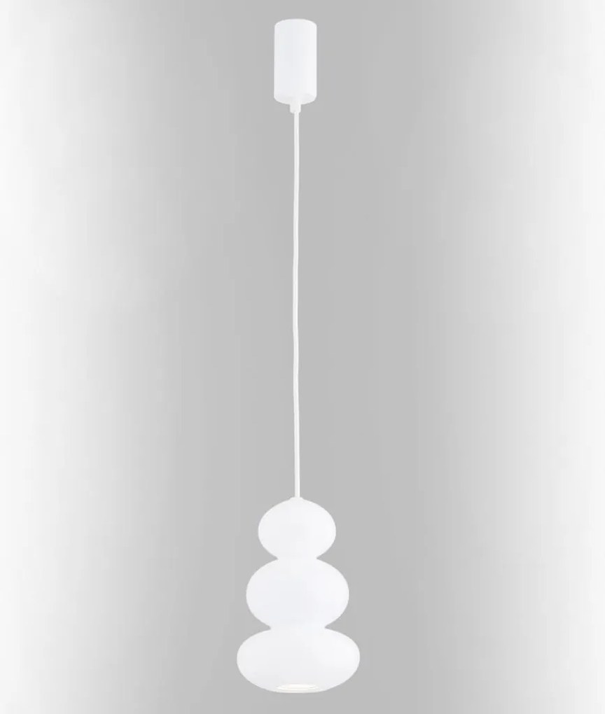 Lustra suspendata din Sticla, Alb, ORLANDO