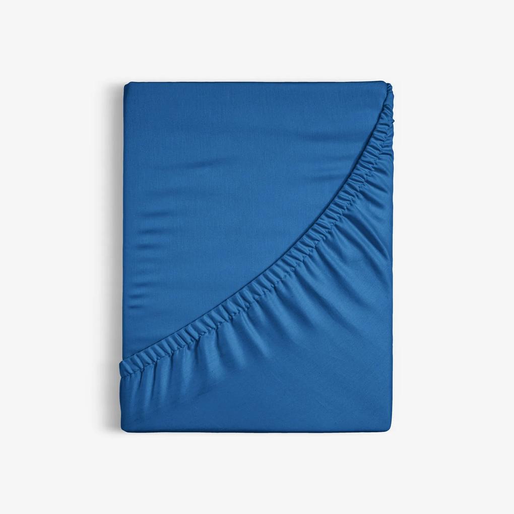 Goldea cearceaf de pat 100% bumbac cu elastic - albastru regal 90 x 200 cm