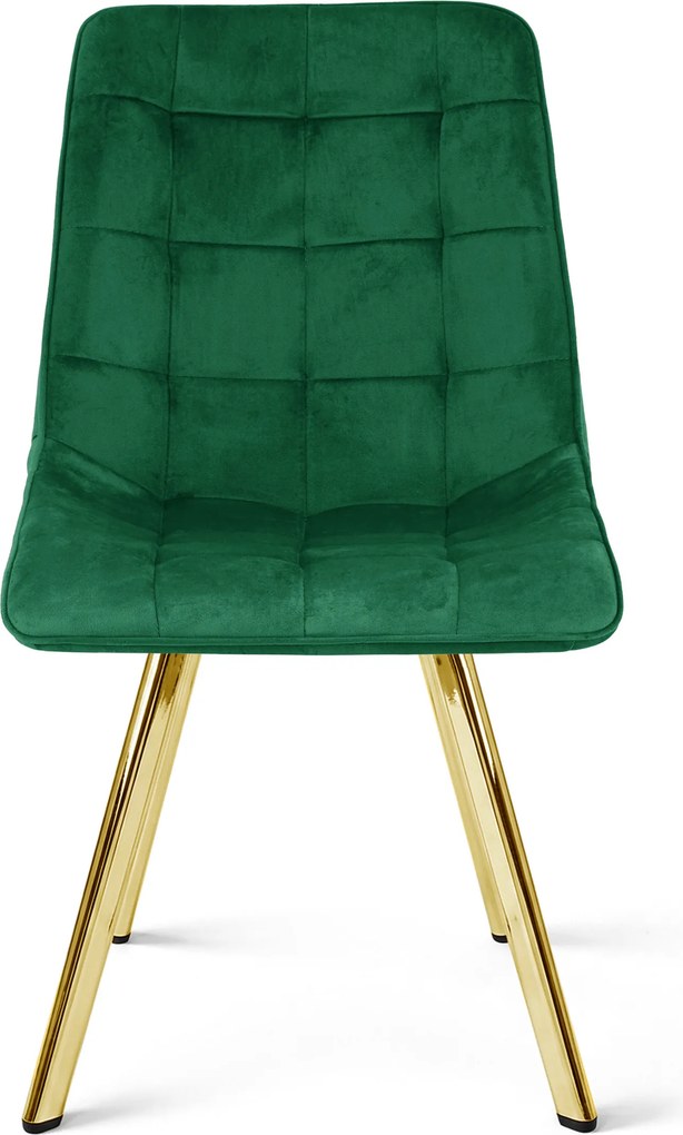 Scaun de masa CIEZA VELVET cu picioare aurii, verde