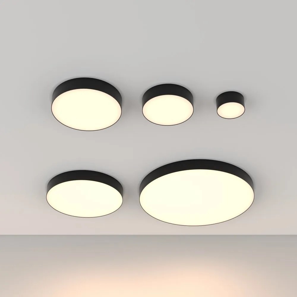 Plafoniera LED design tehnic Zoom D-22cm 3000K negru