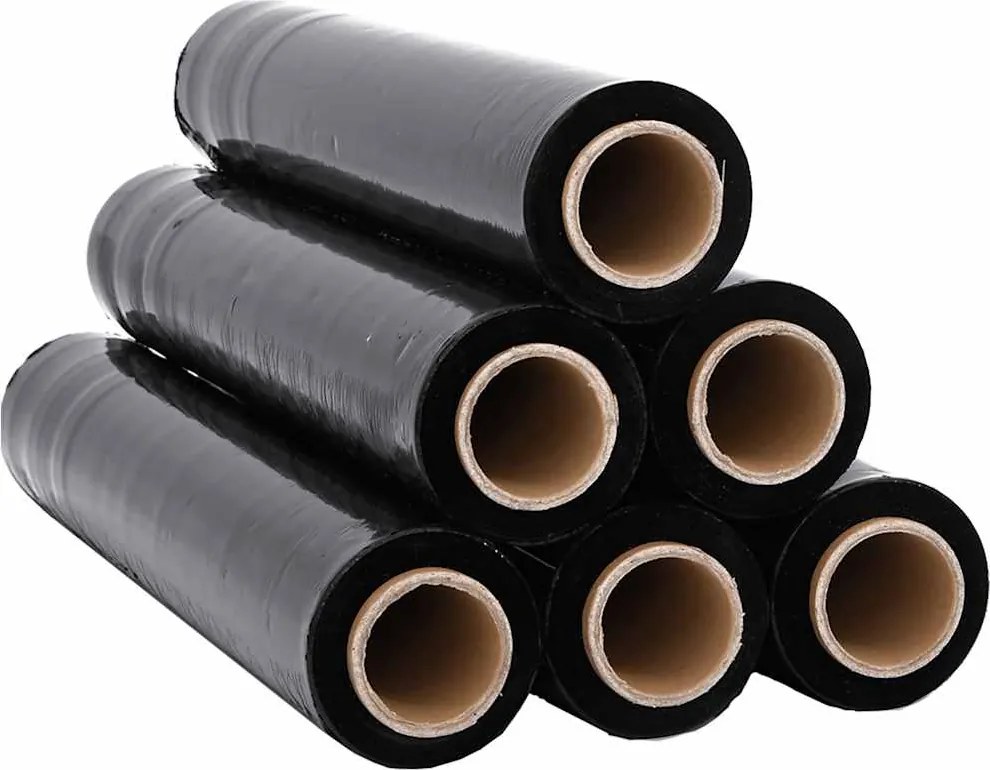 vidaXL Film extensibil 6 buc Negru 23 μm 50 cm x 300 m