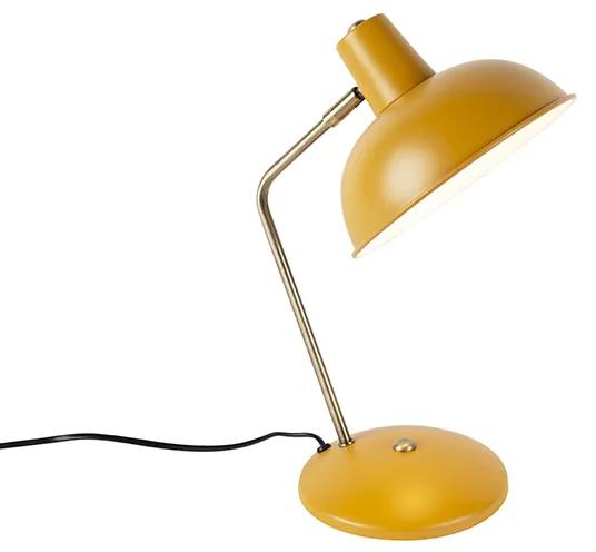 Lampă de masă retro galbenă cu bronz - Milou
