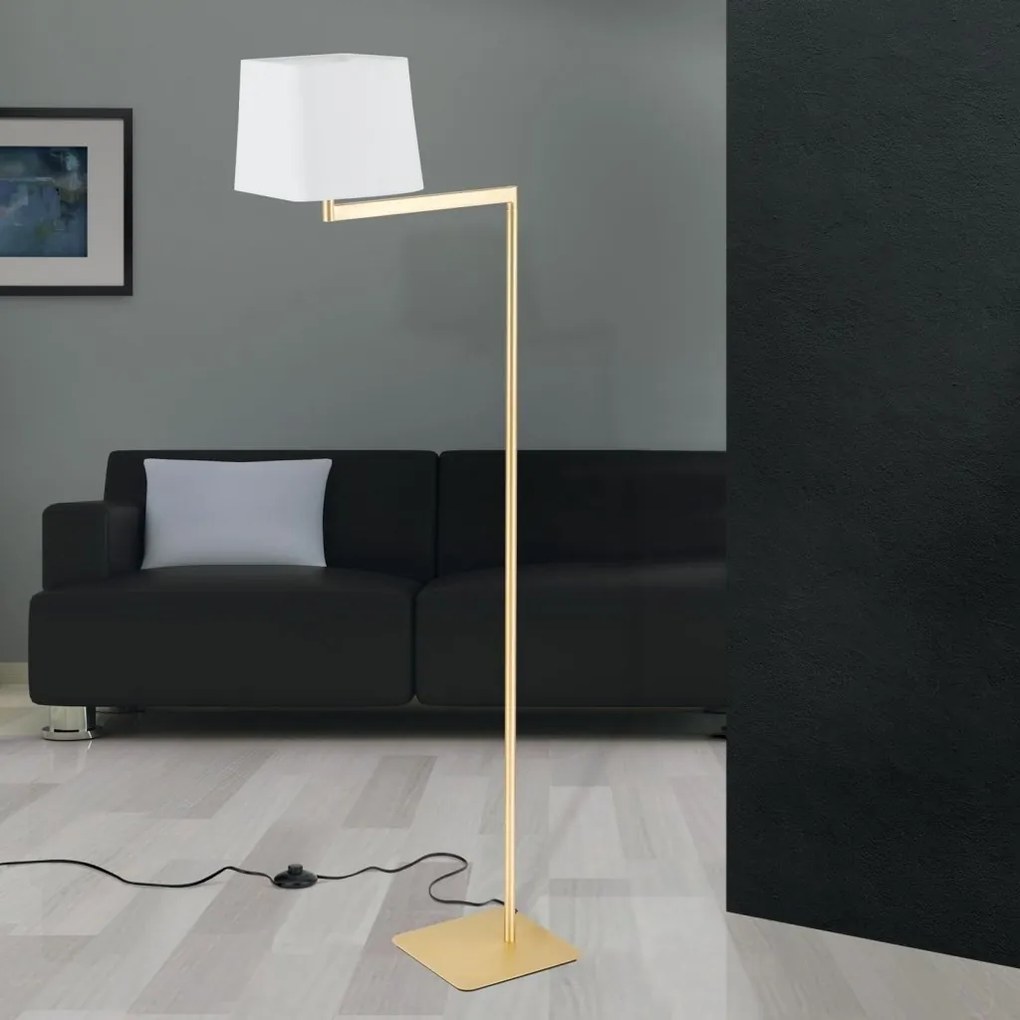 Lampadar/Lampa de podea pivotanta CARLTON alama/alb