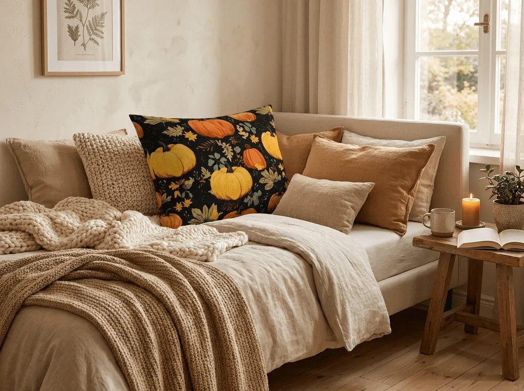 Husa de perna din microfibra ORANGE PUMPKINS 50x70 cm, colorat