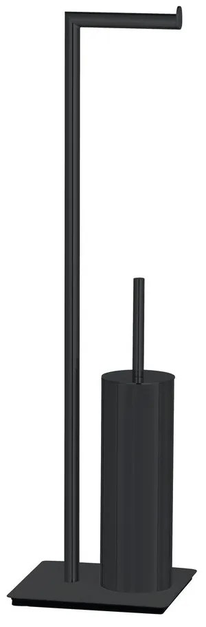 Suport pentru hârtie igienică negru din oțel Recco – Wenko