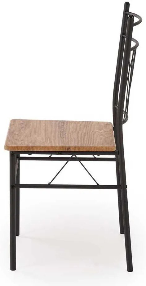 Set masă și scaune Faust 4+1, stejar / negru