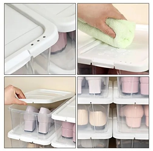 Set 12 cutii de depozitare pentru pantofi, Songmics, LSP12WT, Transparent