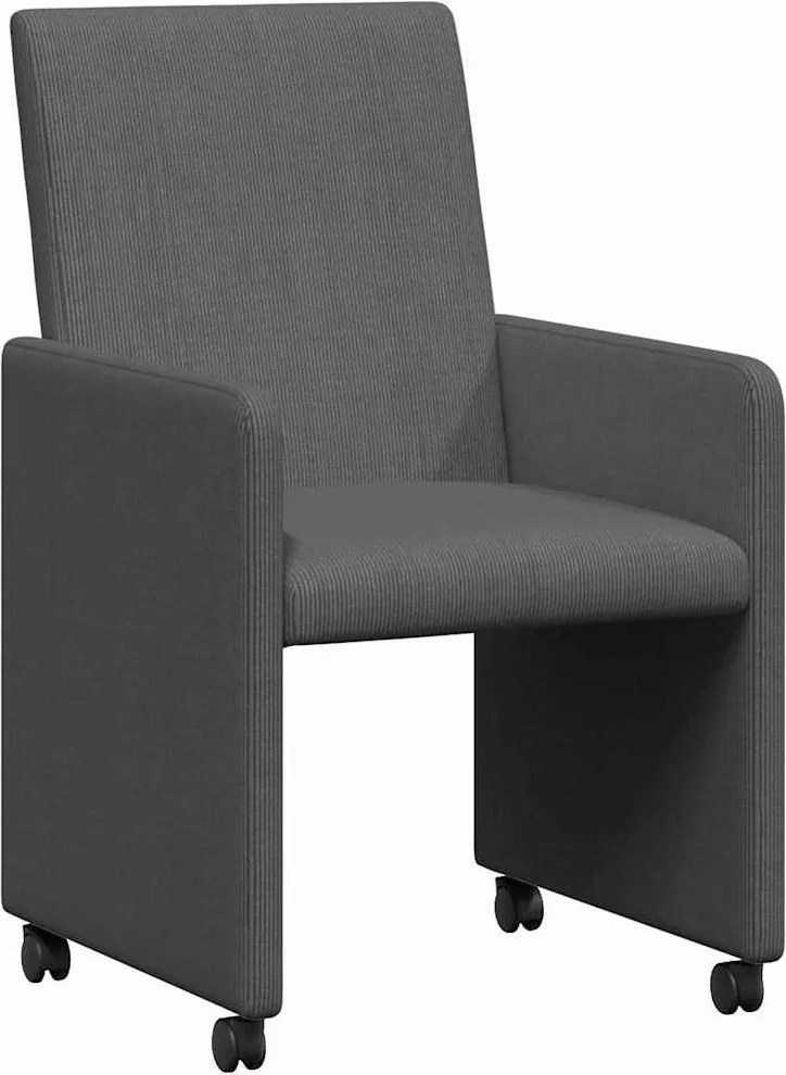 vidaXL Scaune de dining cu roți 2 pcs Gri închis 57 x 66 x 94 cm