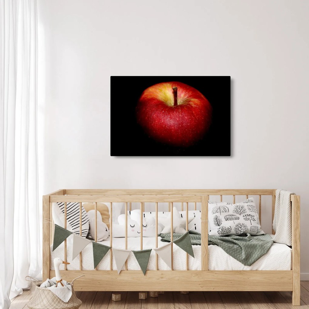 Tablou cu măr pe fundal negru (90x60 cm)