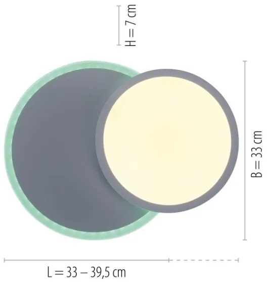 Plafonieră LED RGB dimabilă ARENDA LED/21W/230V Leuchten Direkt 11662-16 + telecomandă