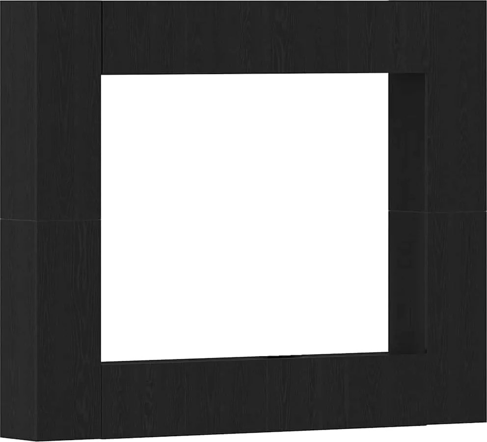 vidaXL Set comodă TV Pe perete Stejar Negru Lemn compozit