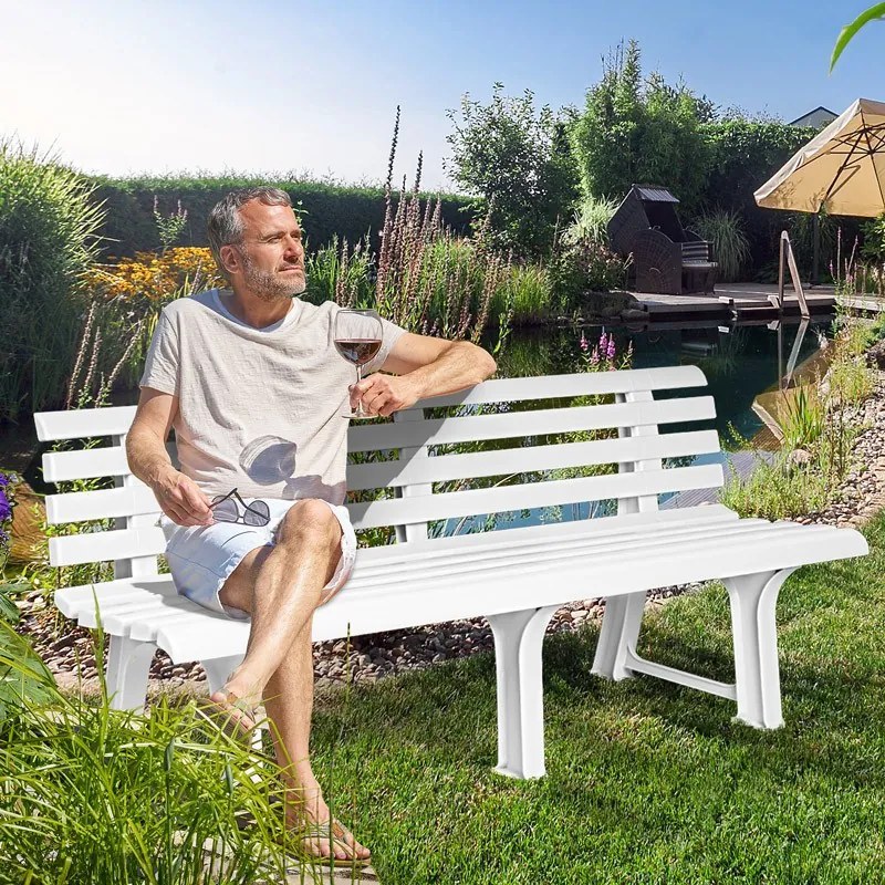 Bancă de grădină ORCHIDEA, 145x49x74cm, alb I.P.A.E-Progarden