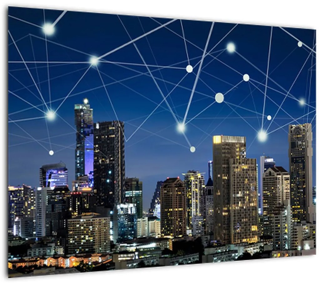 Tablou - Municipiul nocturn (70x50 cm)