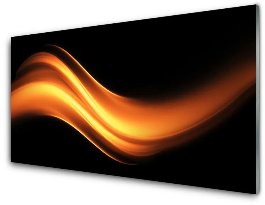 Tablou pe sticla acrilica Abstracție Art negru Orange