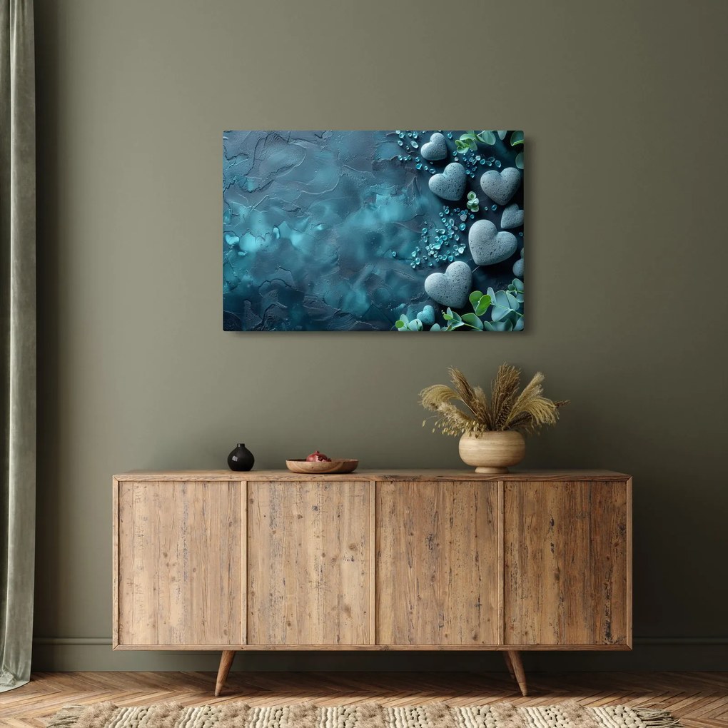 Tablou - Pietre în formă de inimă (90x60 cm)