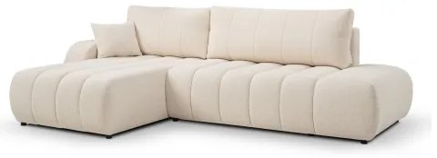 Colțar extensibil DESIO, formă L, cu spațiu de depozitare, stânga, bej