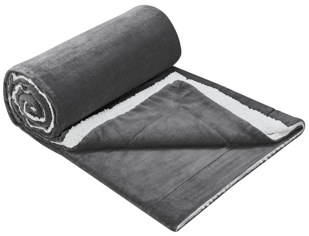 Juskys Pătură din lână 150x200cm gri închis