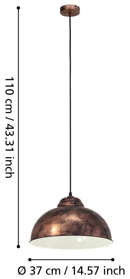 Lustră în culoarea bronz cu abajur din metal ø 37 cm TRURO 2 – EGLO