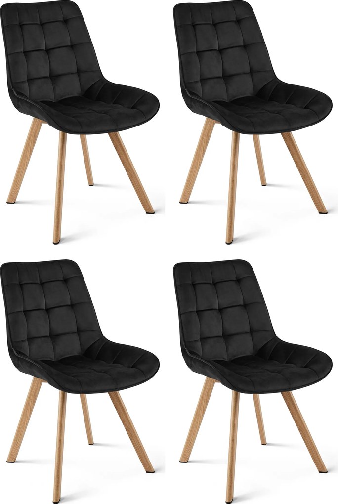 Scaun de masa SORIA VELVET, neagra