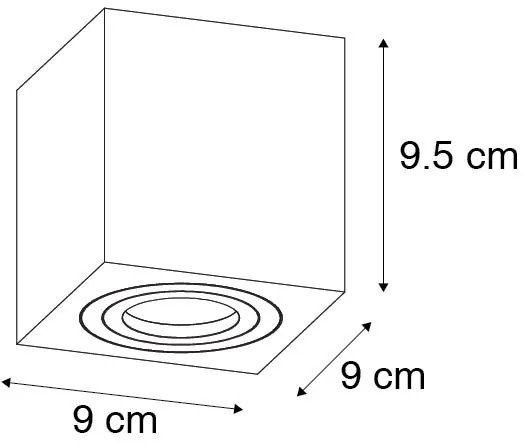 Spotlight modern pătrat pentru baie negru - Capa