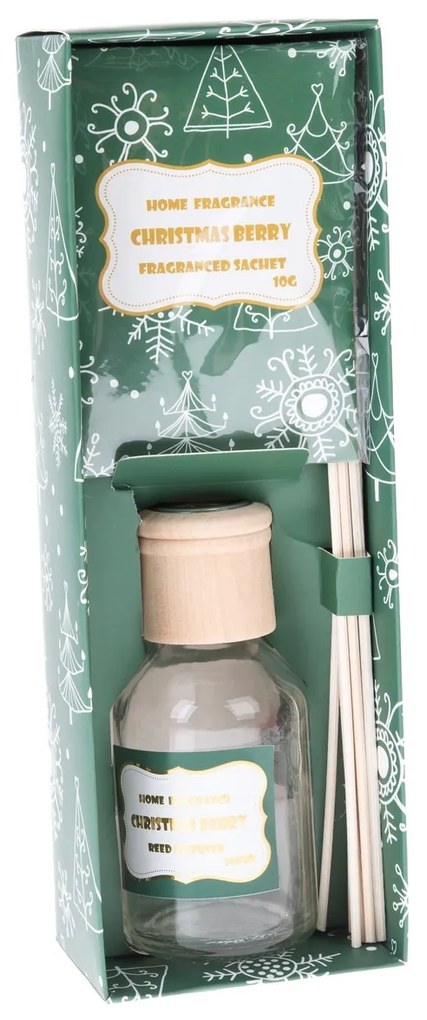 Set cadou difuzor de parfum Boabe de Crăciun +săculeț parfumat, 8,4 x 24,6 x 6,2 cm