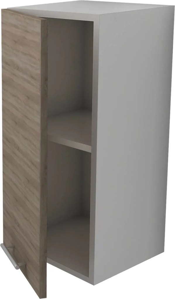Corp Superior Lecce, 1 Usa, Stejar Sonoma Inchis/Alb, 30 x 30 x 65 cm
