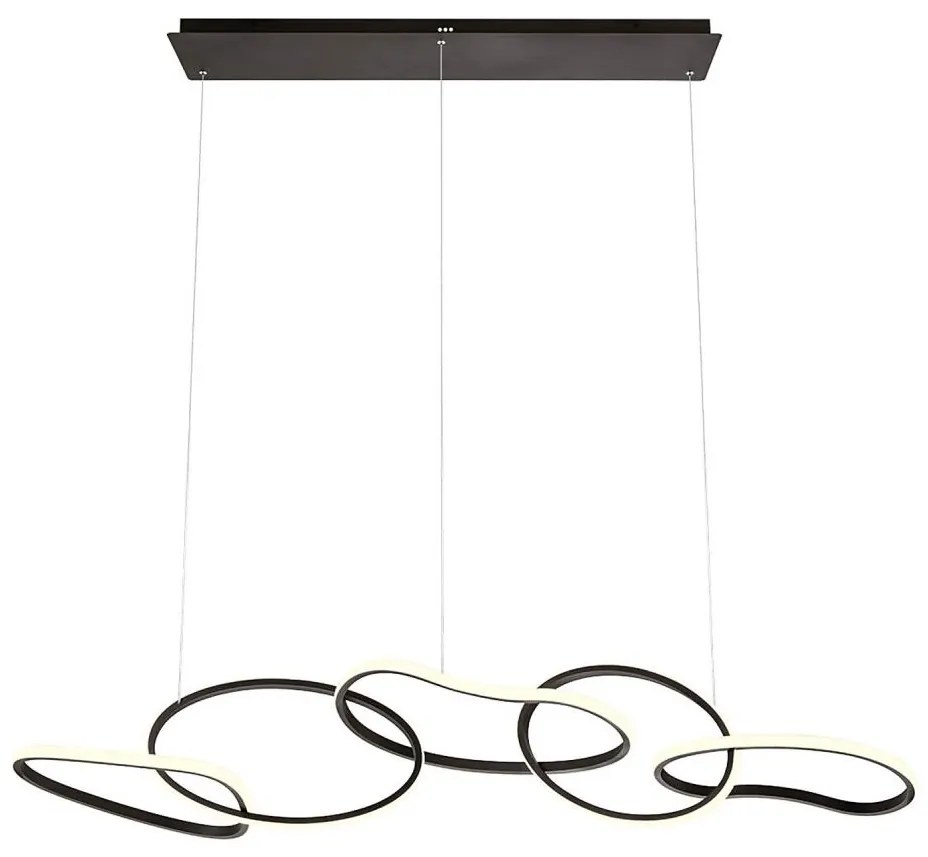 Redo BIAS 01-3393 – lustră suspendată LED dimabilă pe cablu, 120 W, 230 V, negru