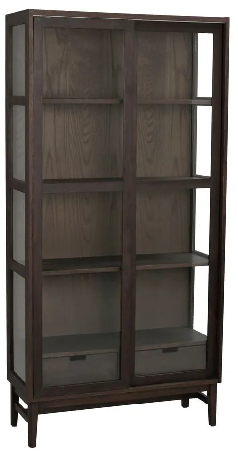Vitrină maro cu aspect de lemn de stejar cu ușă glisantă 100x203 cm Hazelton – Rowico