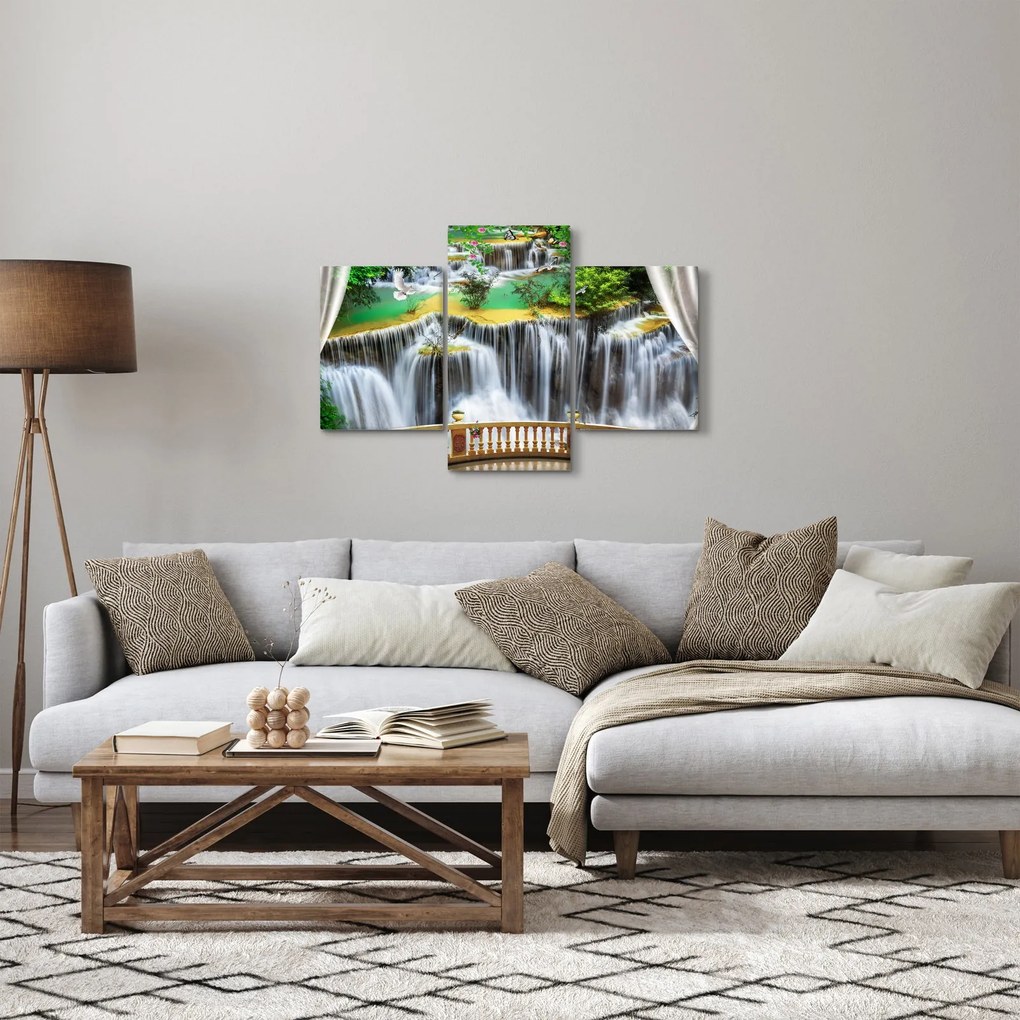 Tablou - Privire la cascade magice (90x60 cm)