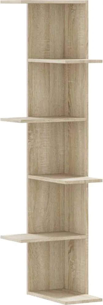 vidaXL Raft colțar perete stejar sonoma 36,5x36,5x140cm lemn prelucrat