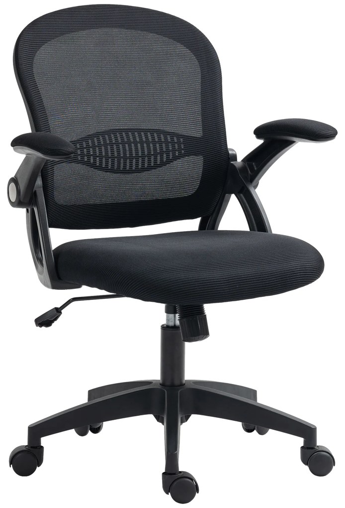 Vinsetto Scaun de Birou Ergonomic cu Spătar din Plasă, Scaun de Birou cu Înălțime Reglabilă, 65.5x61.5x88-97.5 cm, Negru | Aosom Romania