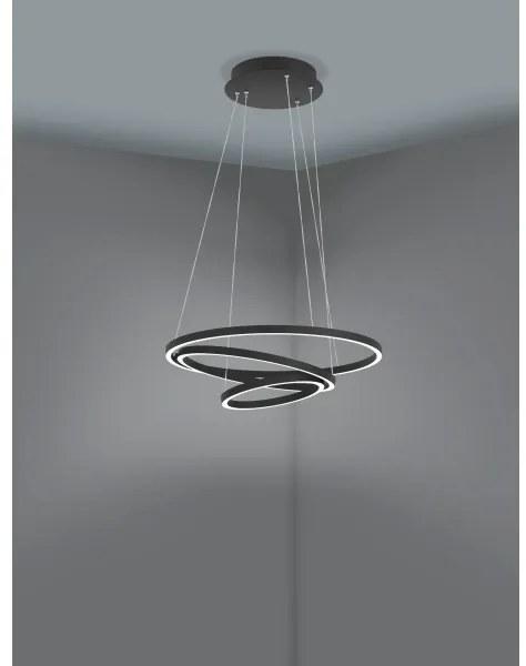 Lustră LED dimabilă pe cablu LOBINERO-Z LED/43,2W/230V negru Eglo 900479