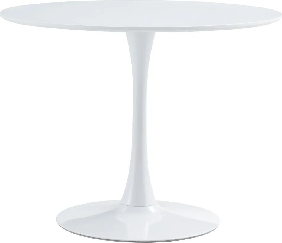 Masă dining, rundă, alb mat, diametru 110 cm, REVENTON NEW