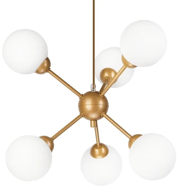 Lustră pe tijă RUBBY BALL 6xG9/5W/230V auriu