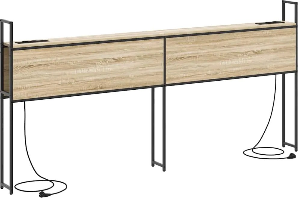 vidaXL Tăblie de Depozitare cu Stație de Încărcare Stejar sonoma